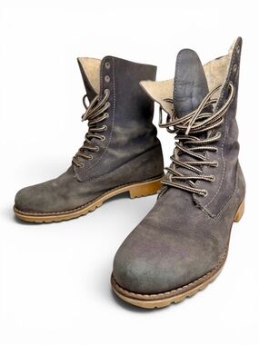 Bos. & Co. Wool Lined Nubuck Leather Lace Up Winter Boots EU 41 US 10.5